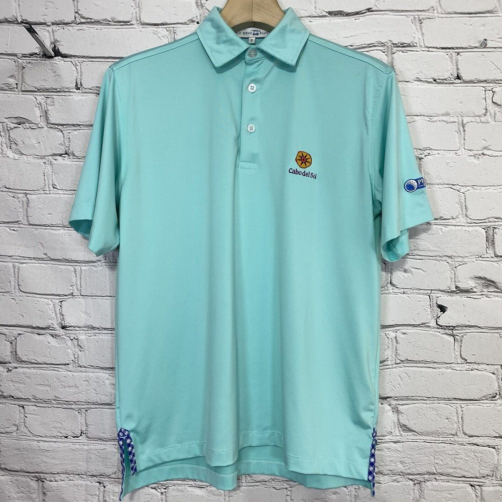Bald Head Blues Mens Golf Polo Shirt Size S Cabo Del Sol Pro-Am Teal Performance